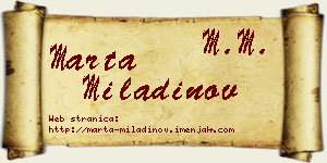 Marta Miladinov vizit kartica
